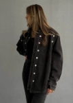 Picture of 7380 Black Denim Jacket For Women