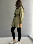 Picture of 7666 Olive Hooded Jacket For Women