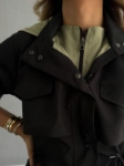Picture of 7669 Black Hooded Jacket For Women