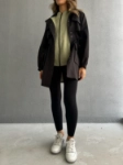 Picture of 7669 Black Hooded Jacket For Women
