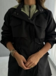 Picture of 7669 Black Hooded Jacket For Women